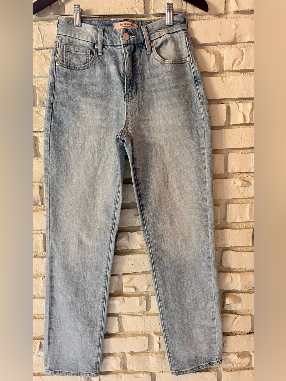 Juicy Couture  Light Blue High-Rise Straight Jeans